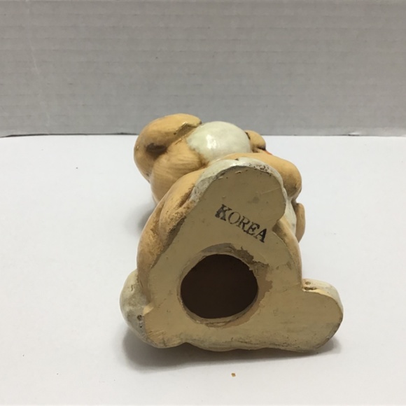 Vintage Adorable sweet Face Ceramic Bunny With Pink Flowers Signed Korea - Picture 7 of 7